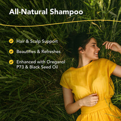 ScalpClenz shampoo pour shown for smooth distribution and cleansing.