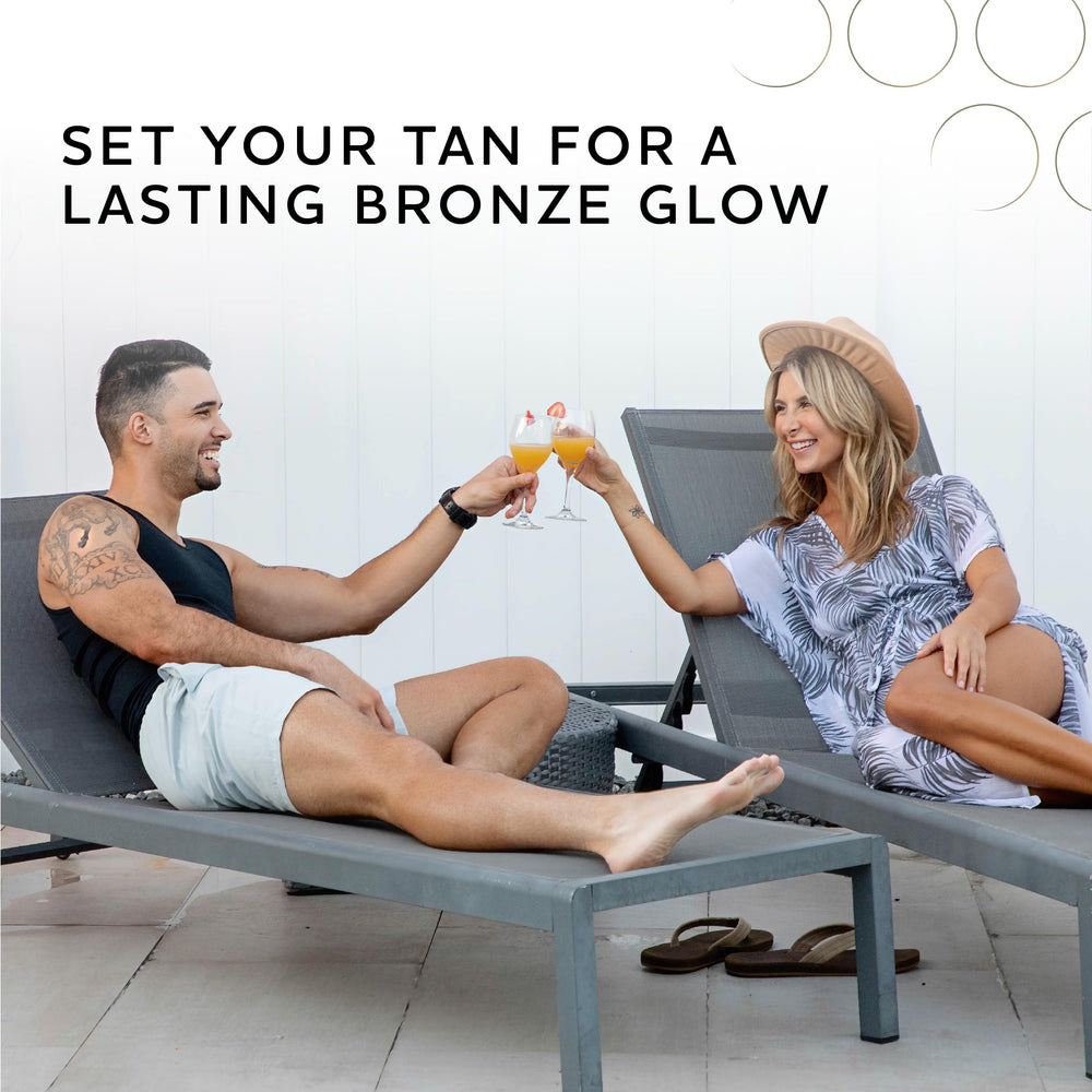 Coco-Nilla fragrance complements the spray tan experience.
