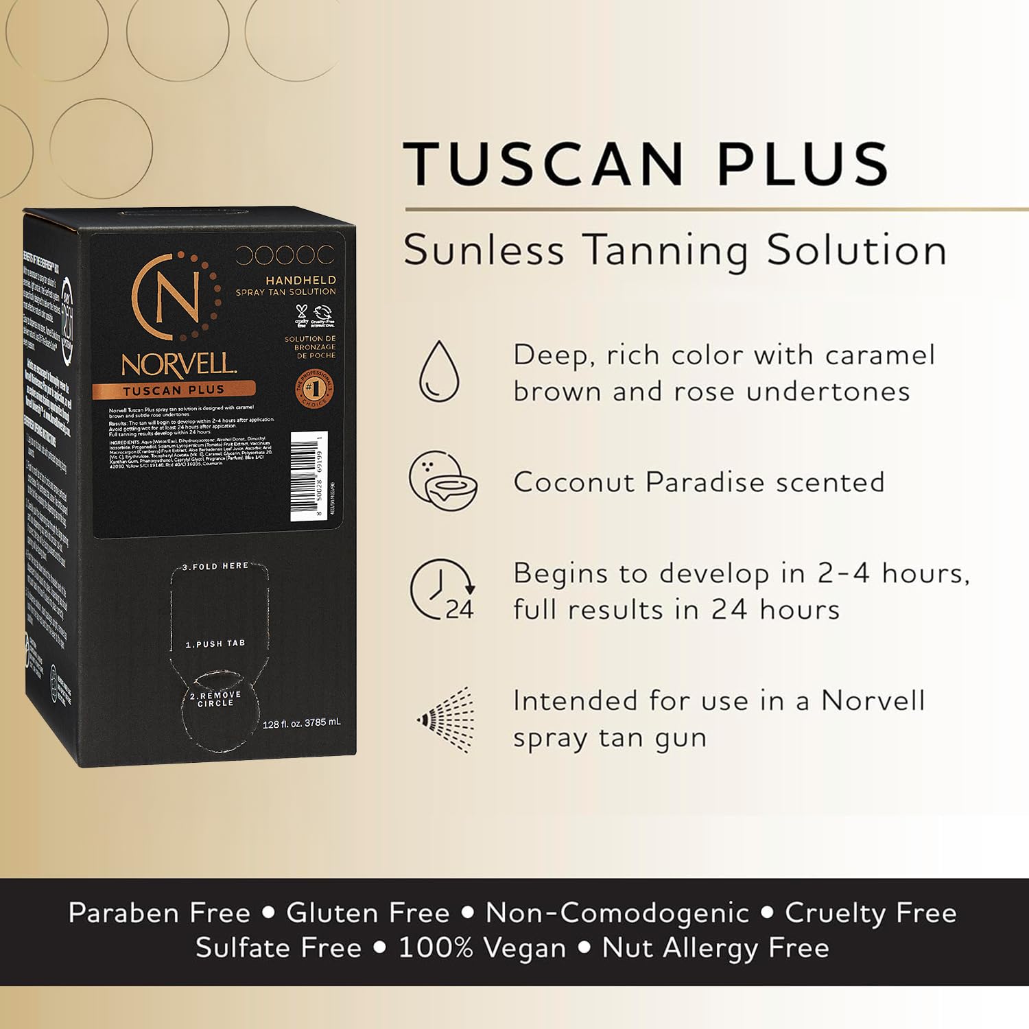 Norvell Tuscan Plus spray tan gun in use delivers even, streak-free coverage.