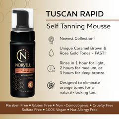 Norvell Tuscan mousse with bronzer for instant bronze tone.
