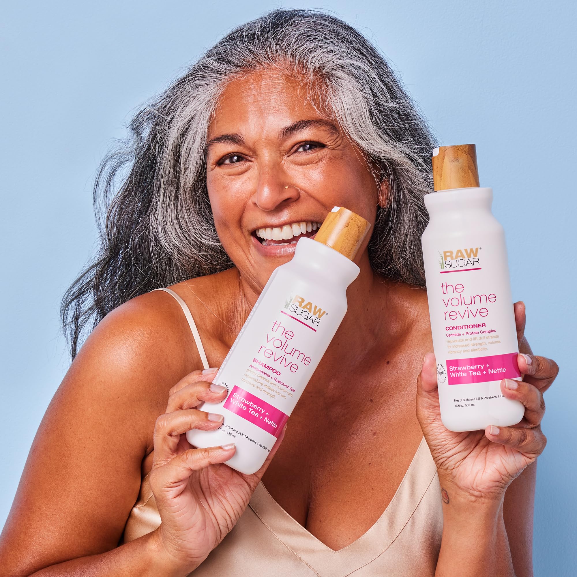 Not So Dry Shampoo application with bamboo extract absorbing oil at roots