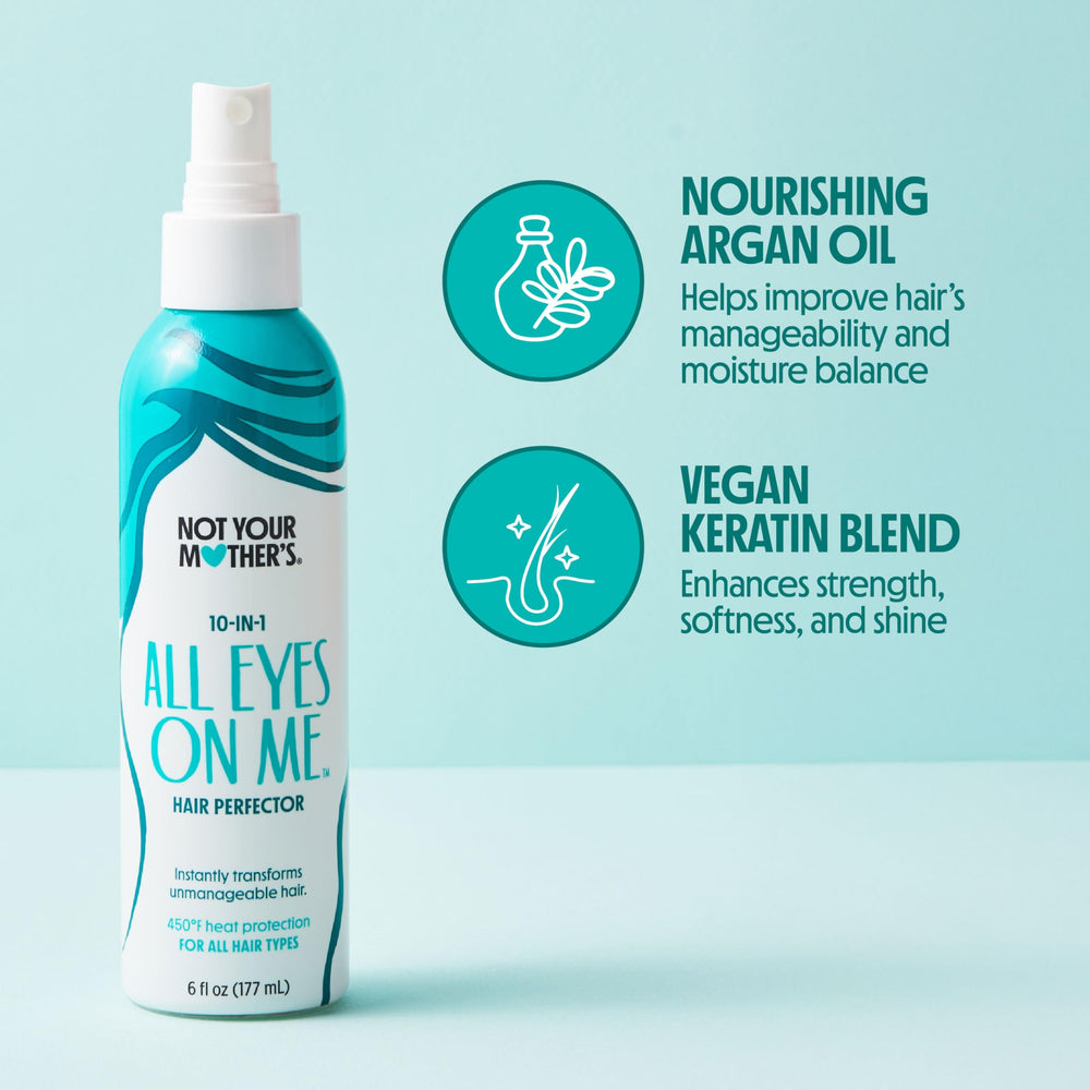 Not Your Mother's All Eyes On Me spray mist on damp hair for detangling and manageability.