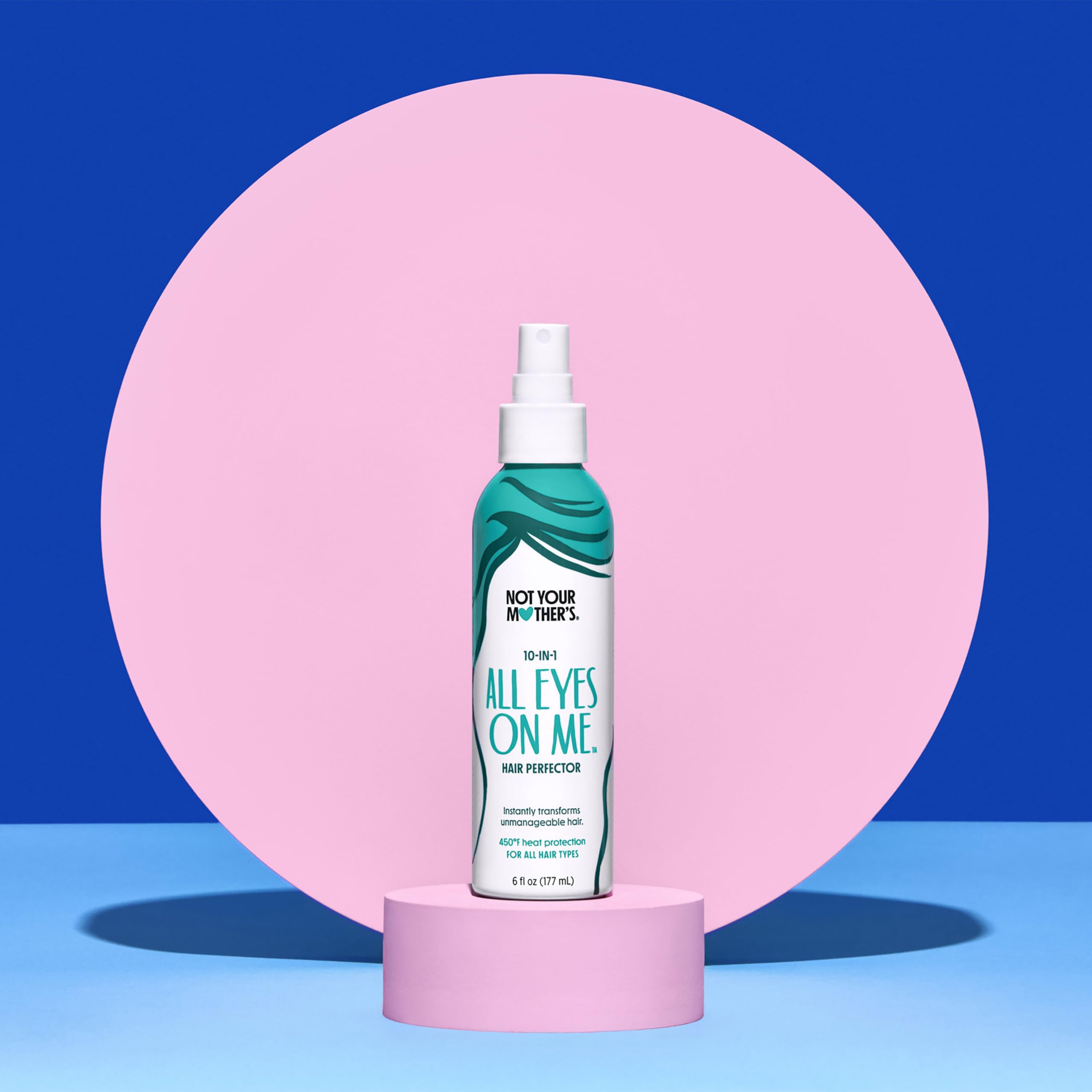 Not Your Mother's All Eyes On Me hair after spray shows added shine and smoother texture.