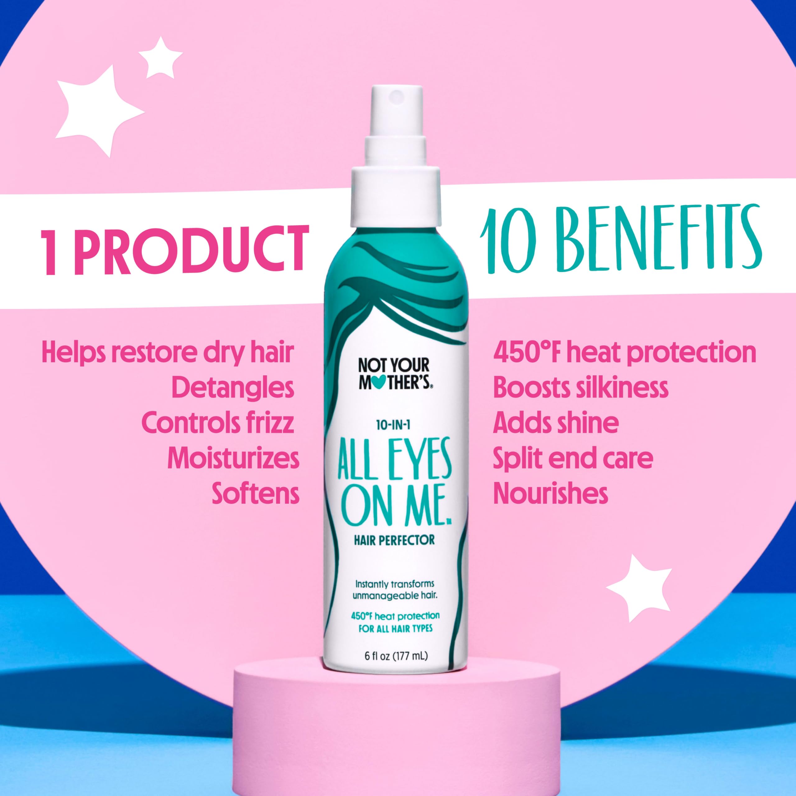Not Your Mother's All Eyes On Me label close-up highlights vegan formula and clean ingredients.