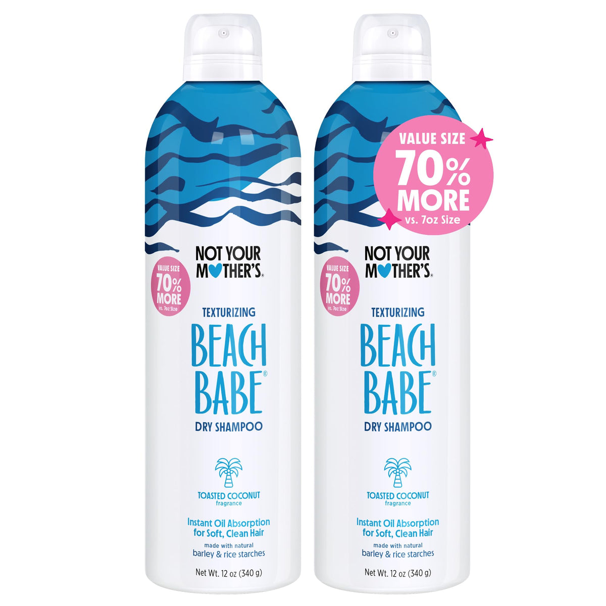 Not Your Mother's Beach Babe Dry Shampoo 2-pack front view for quick oil absorption