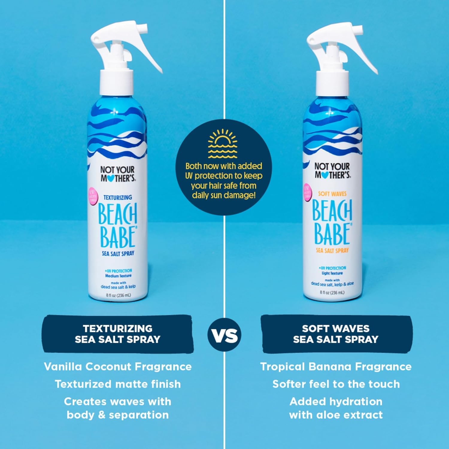Not Your Mother's Beach Babe bottle made with 75% PCR plastic