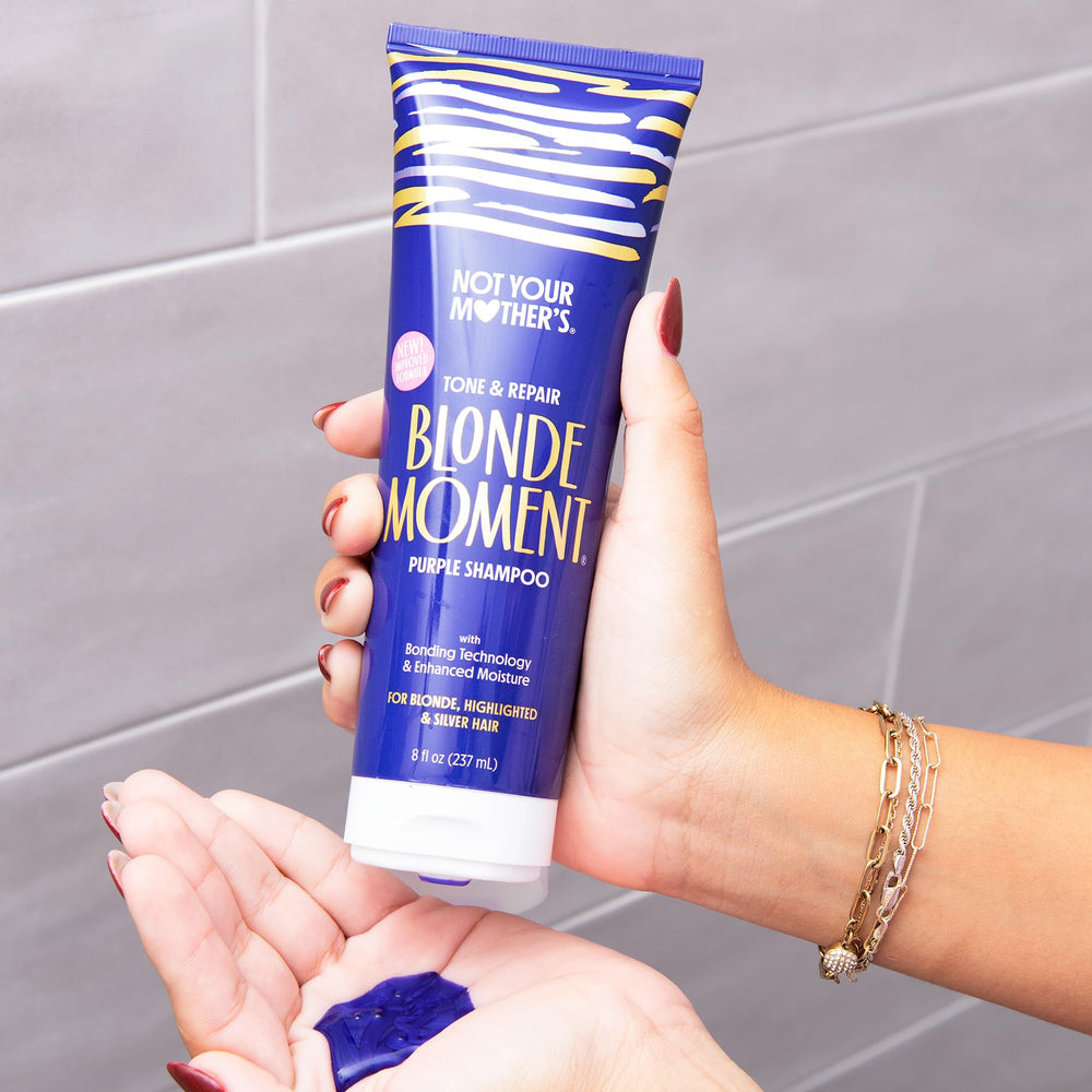 Not Your Mother's Blonde Moment purple conditioner tube ready for hydrating care
