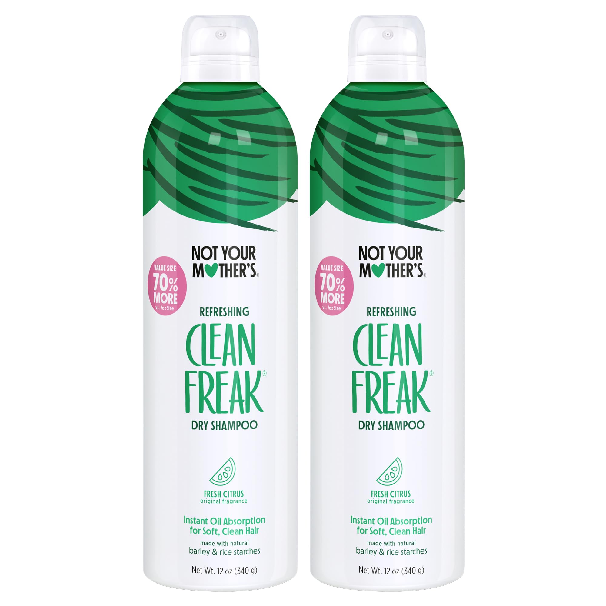 Not Your Mother's Clean Freak dry shampoo bottle front with fresh citrus scent.