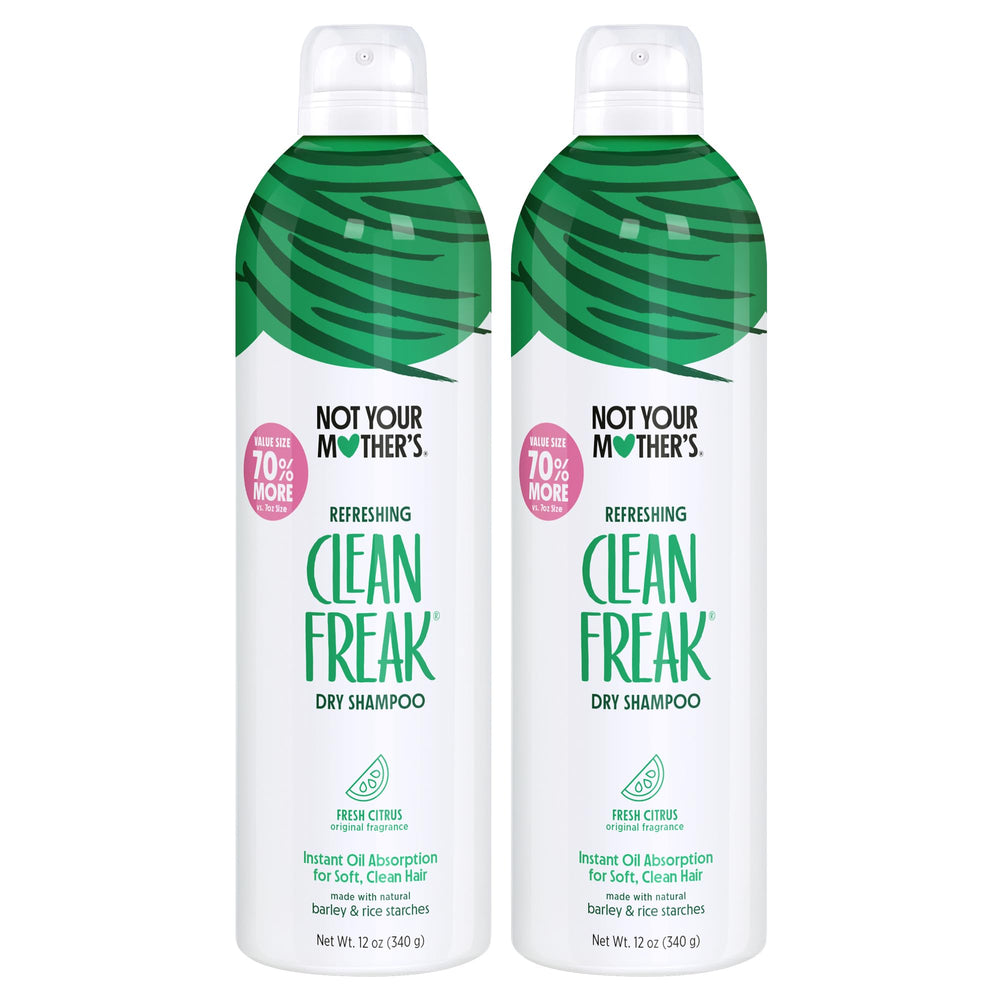 Not Your Mother's Clean Freak dry shampoo bottle front with fresh citrus scent.