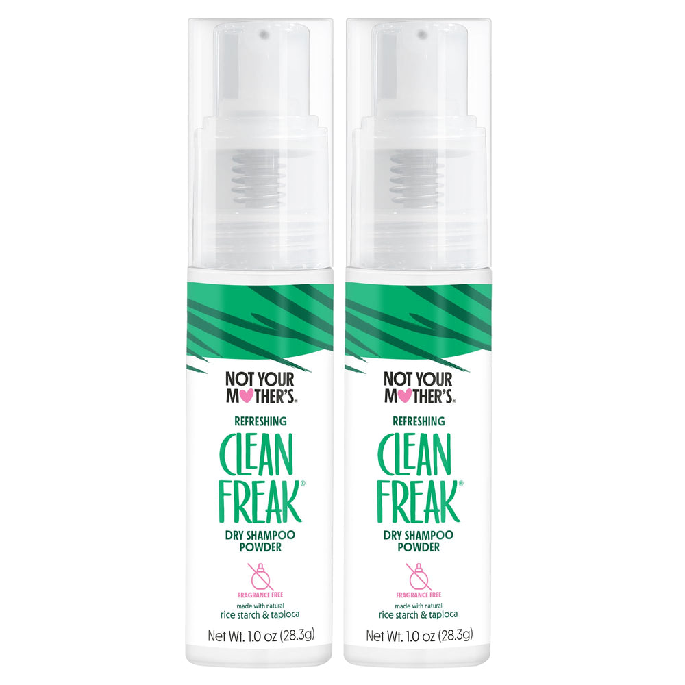 Not Your Mother's Clean Freak Unscented Dry Shampoo Powder 2-Pack targets roots for quick refresh