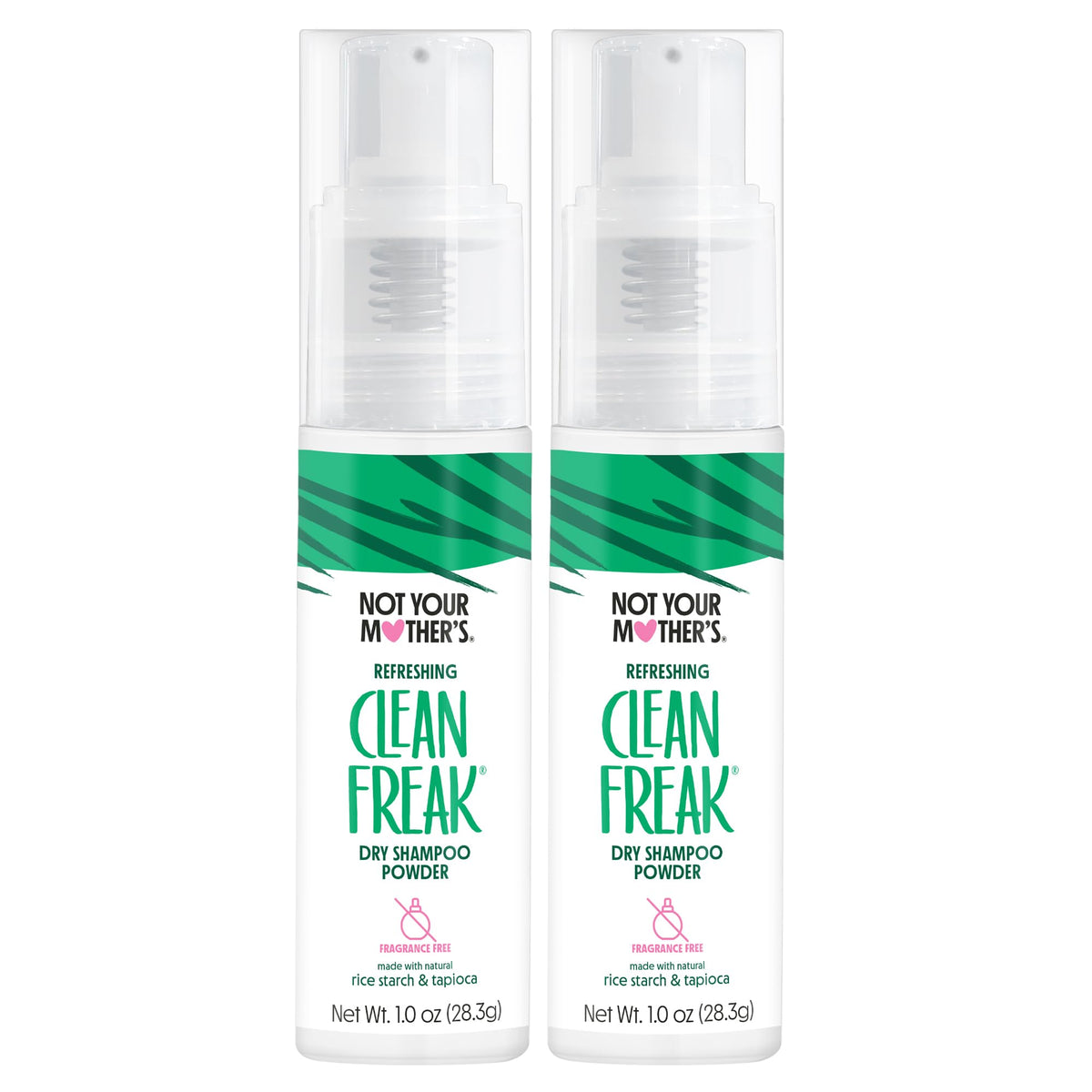Not Your Mother's Clean Freak Unscented Dry Shampoo Powder 2-Pack targets roots for quick refresh