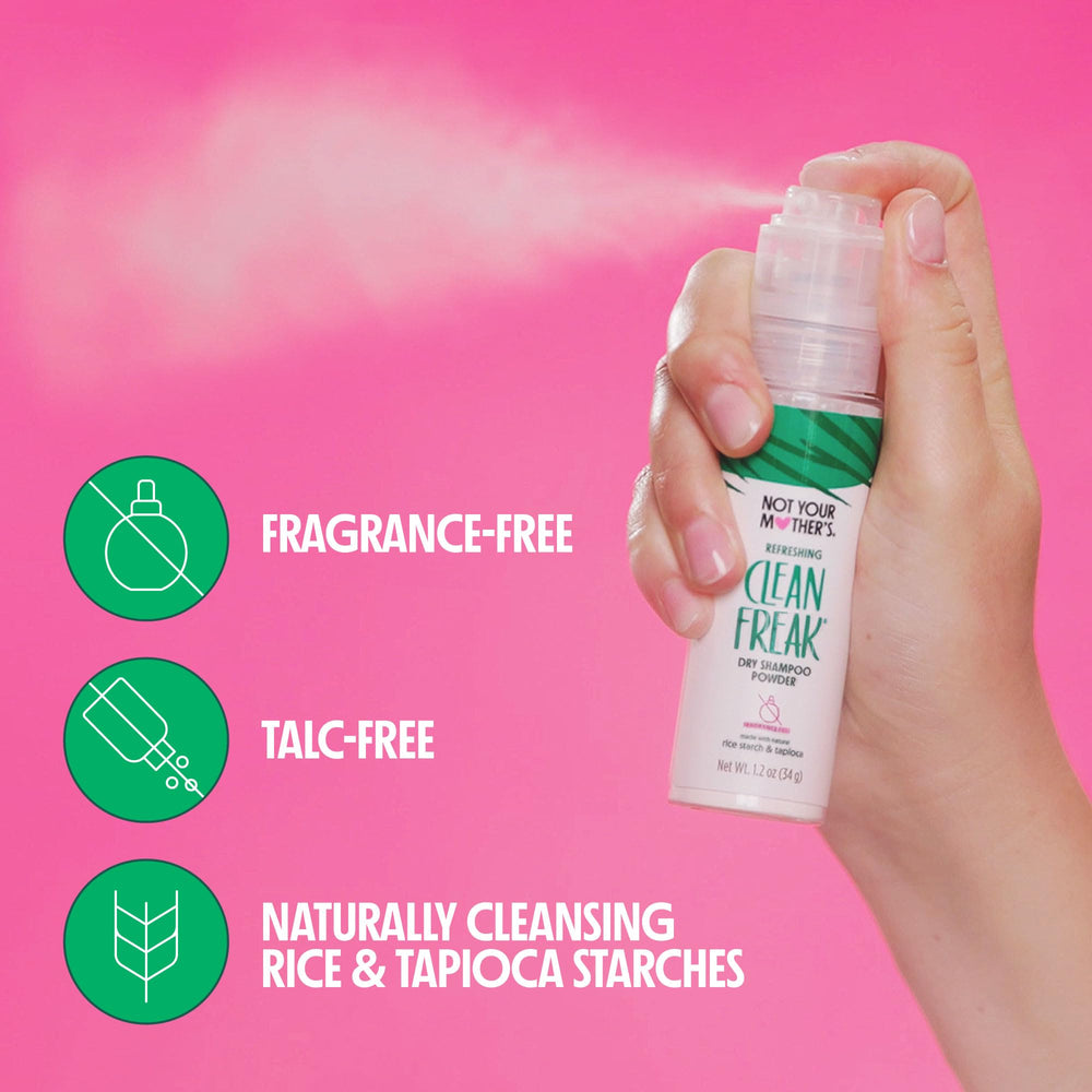 Not Your Mother's Clean Freak Unscented Dry Shampoo Powder roots application absorbs oil quickly