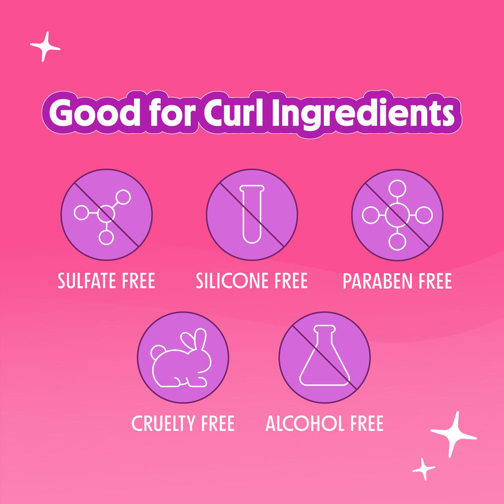 Cruelty-free and sulfate-free packaging highlights gentle styling ingredients.