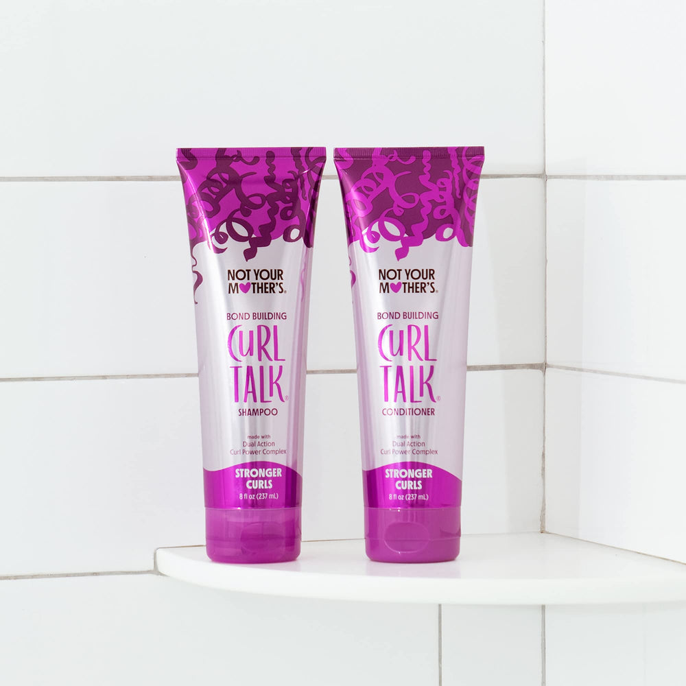 Not Your Mother's Curl Talk Bond Building Conditioner label close-up.