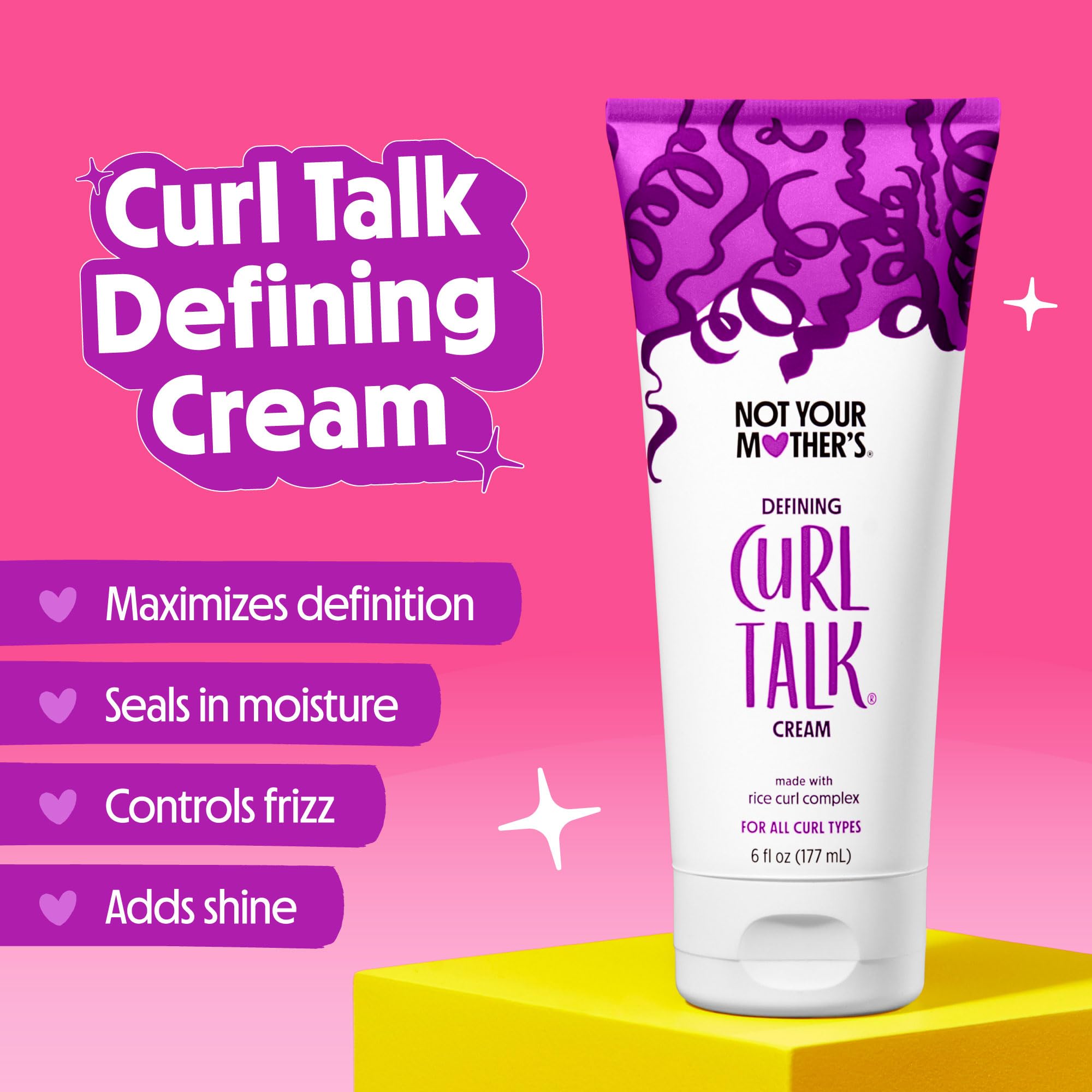 Not Your Mother's Curl Talk Defining Cream bottle for enhanced definition and moisture sealing.