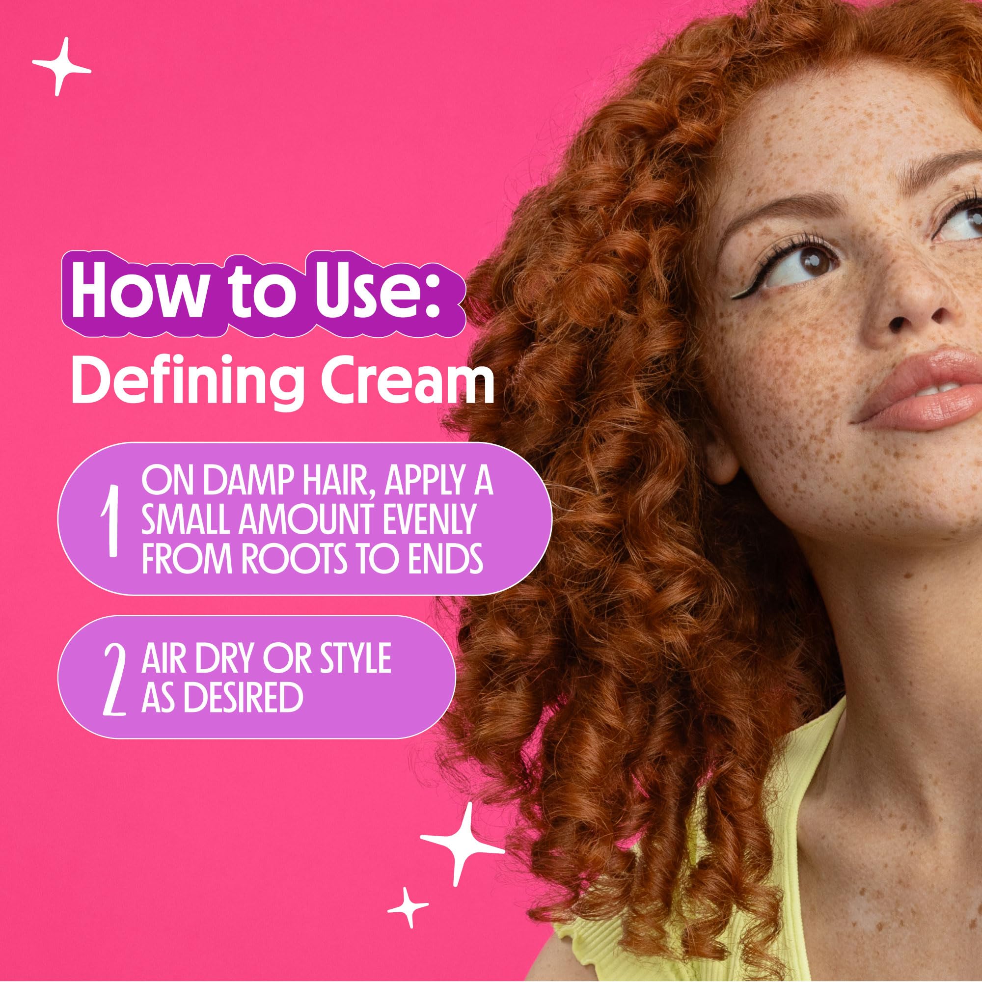 Not Your Mother's Curl Talk Defining Cream imparting shine on curly hair.