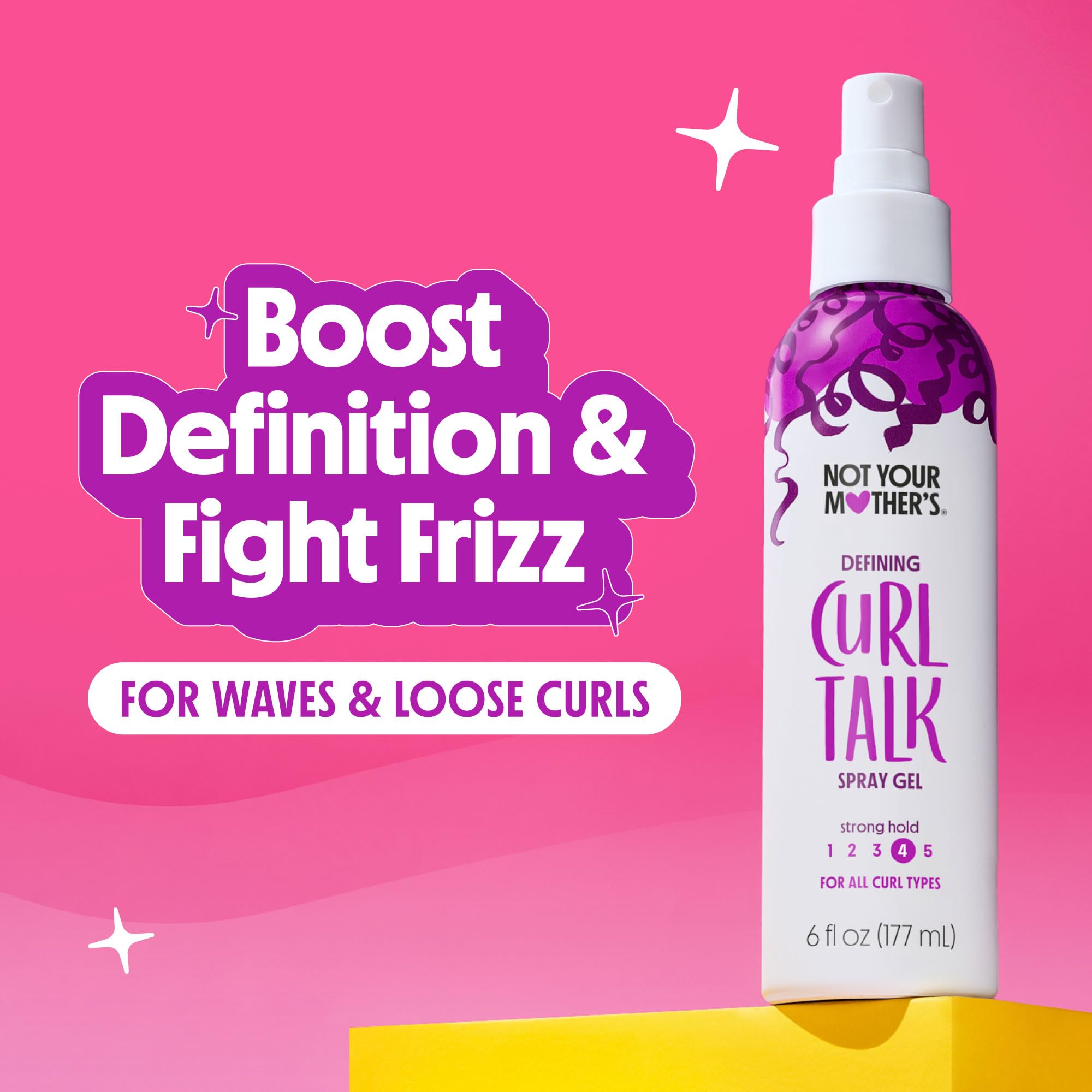Not Your Mother's Curl Talk Defining Spray Gel application demonstrates even distribution and smoothing.