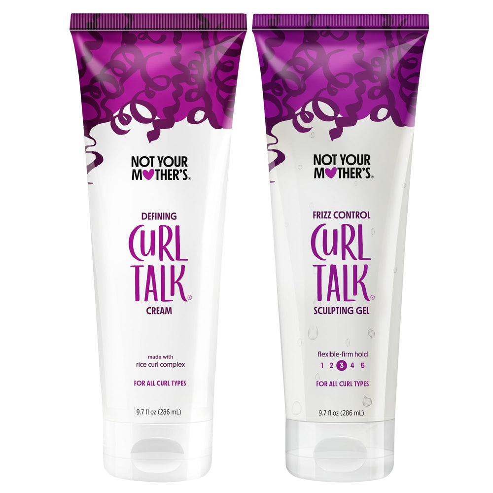 Not Your Mother's Curl Talk frizz control gel bottle promotes flexible curl hold.