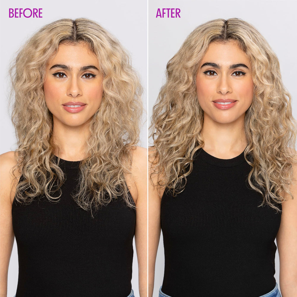Not Your Mother's curls gain soft shine and defined texture after styling.