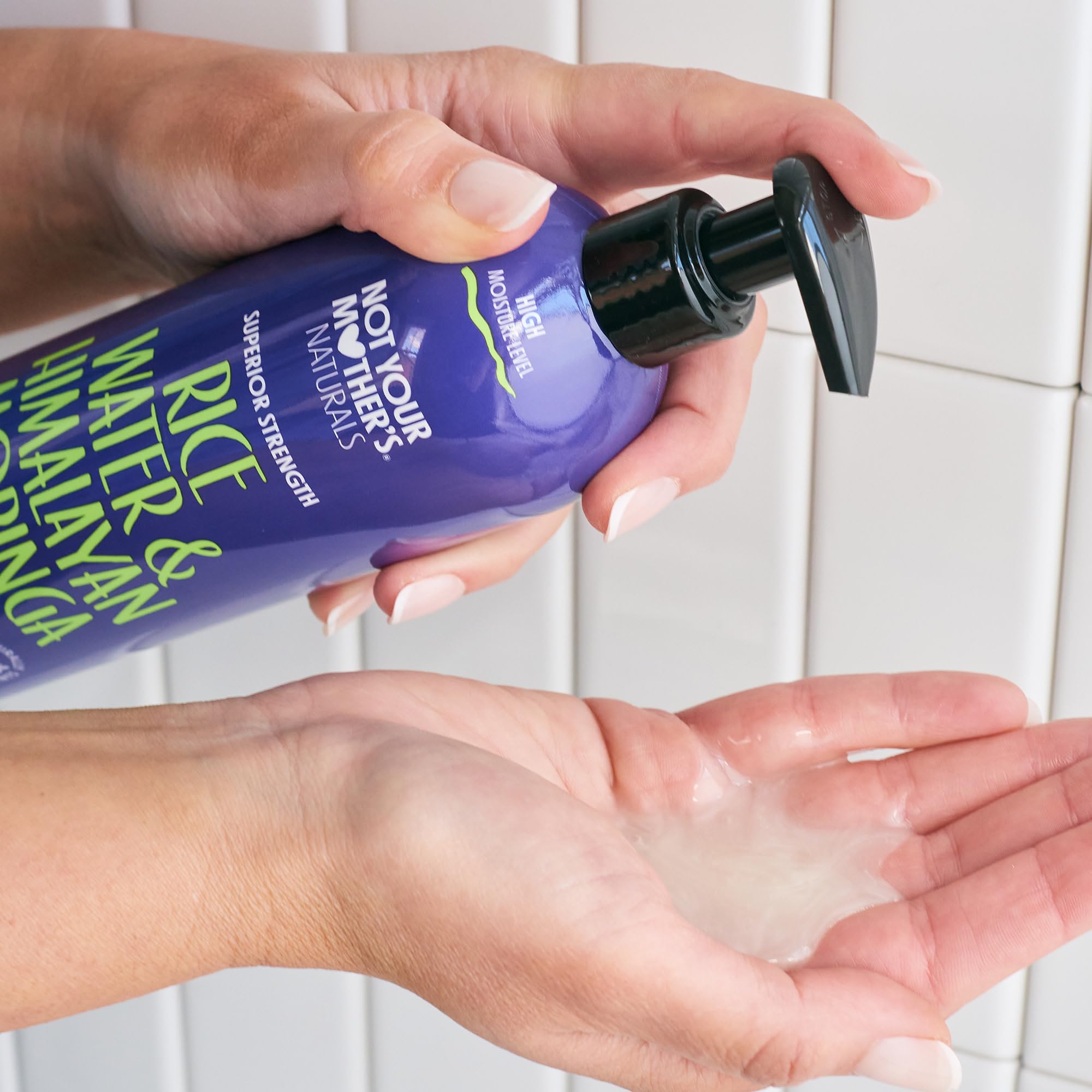 Not Your Mother's Naturals conditioner applied from mid-length to ends