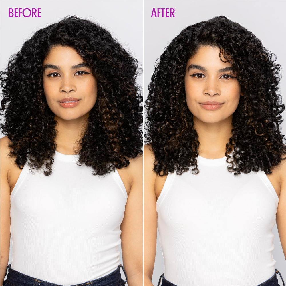 Close-up of Not Your Mother's Rice Curl Complex demonstrating hydration for defined curls.