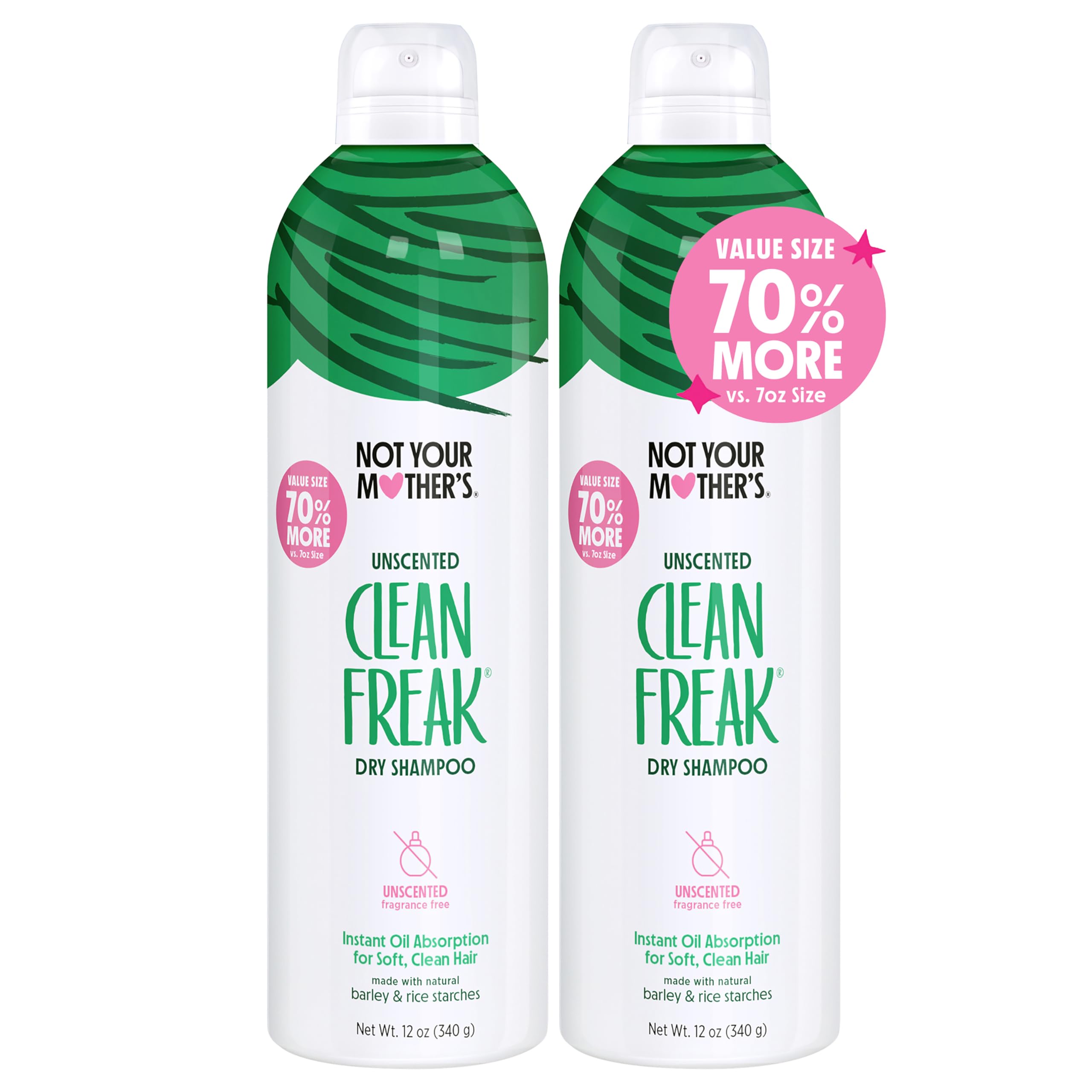 Not Your Mother's Clean Freak unscented dry shampoo spray application for quick refreshed roots
