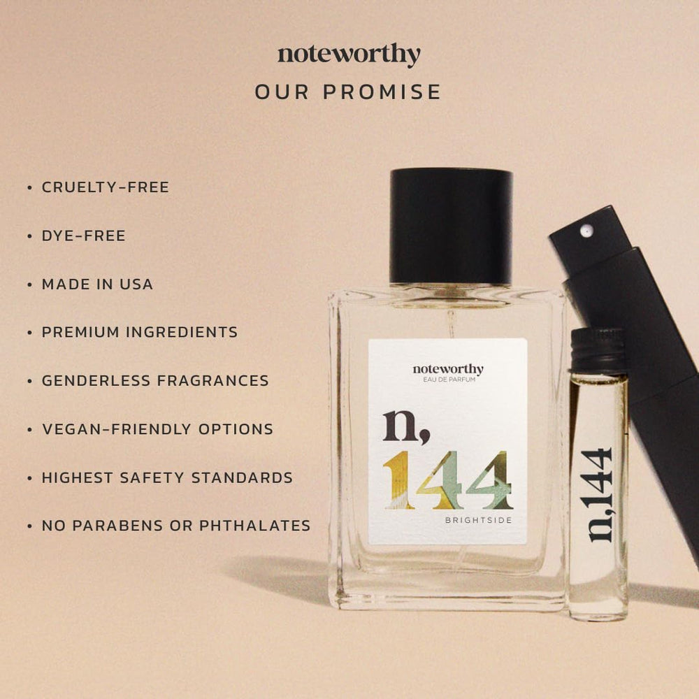 Noteworthy Brightside store display inviting curiosity and testing of the citrus-vanilla fragrance.
