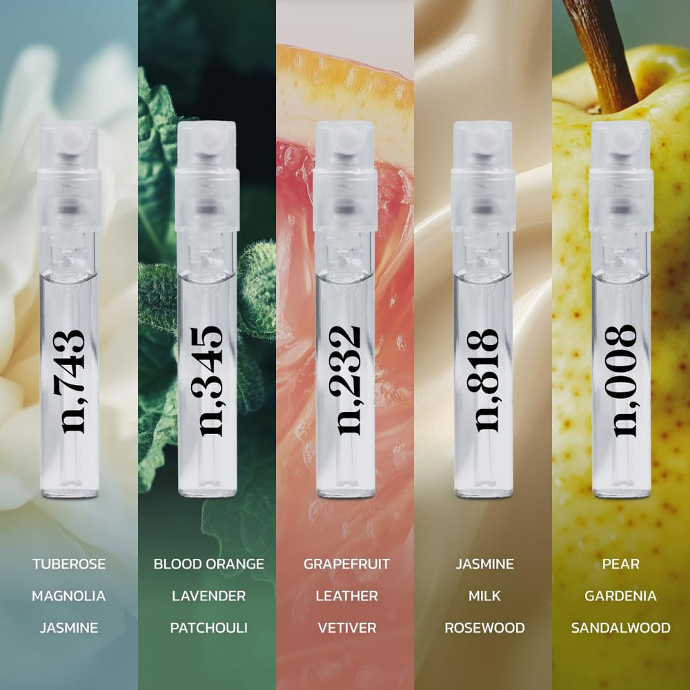 Noteworthy Fragrance Sampler citrus accents highlighting fresh mood boosters.
