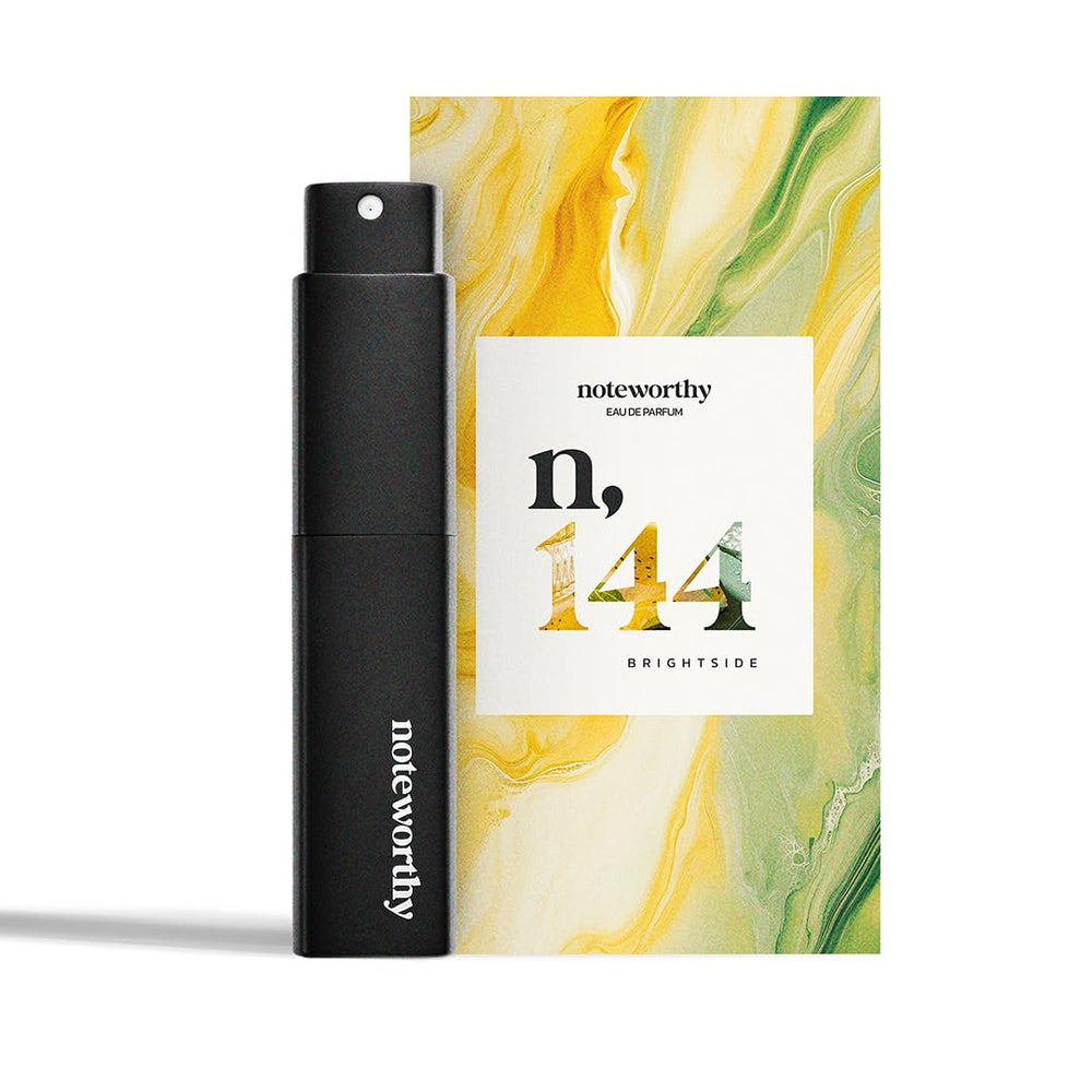 Noteworthy n,144 Brightside bottle front view with citrus and vanilla notes