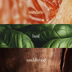 Noteworthy n307 Eternal Sunsine bottle side, hints of basil for an uplifting vibe.