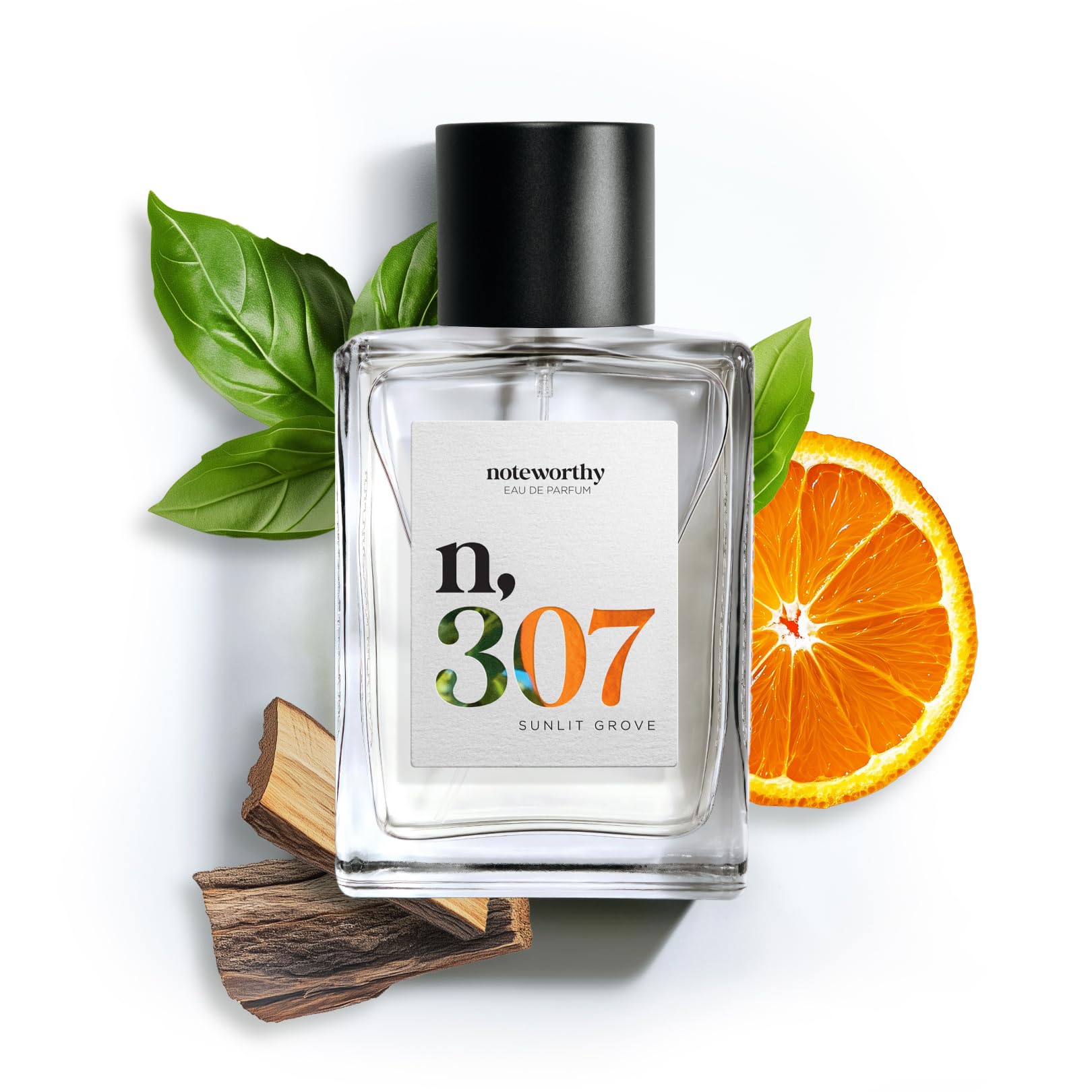 Noteworthy N307 sunlit grove bottle shows a warm, inviting fragrance for any occasion.