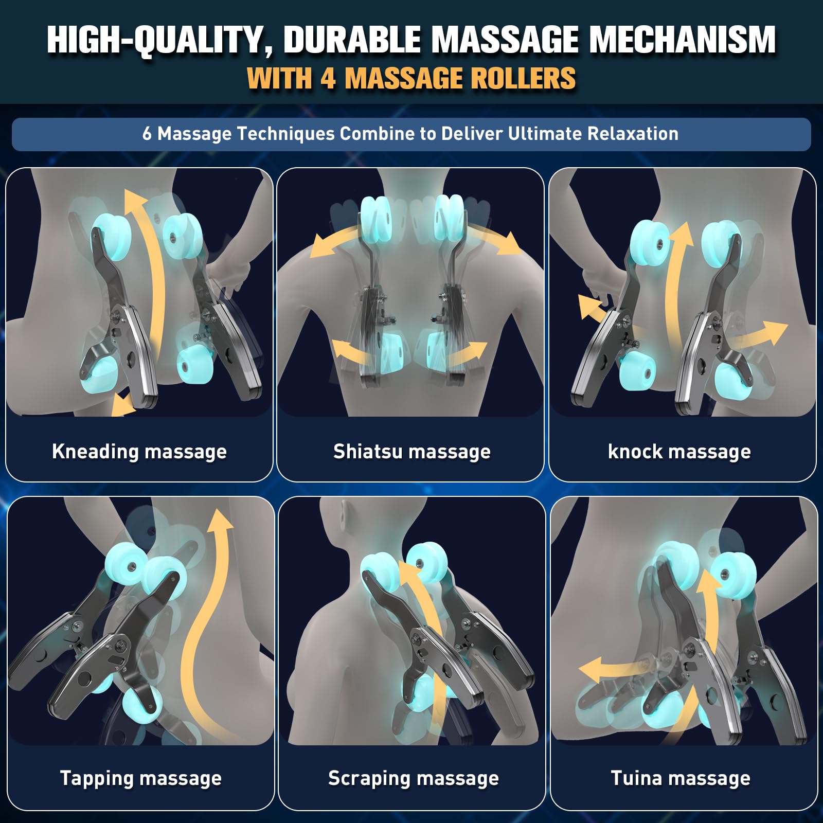 Notired massage chair with phone holder and charging keeps devices powered.