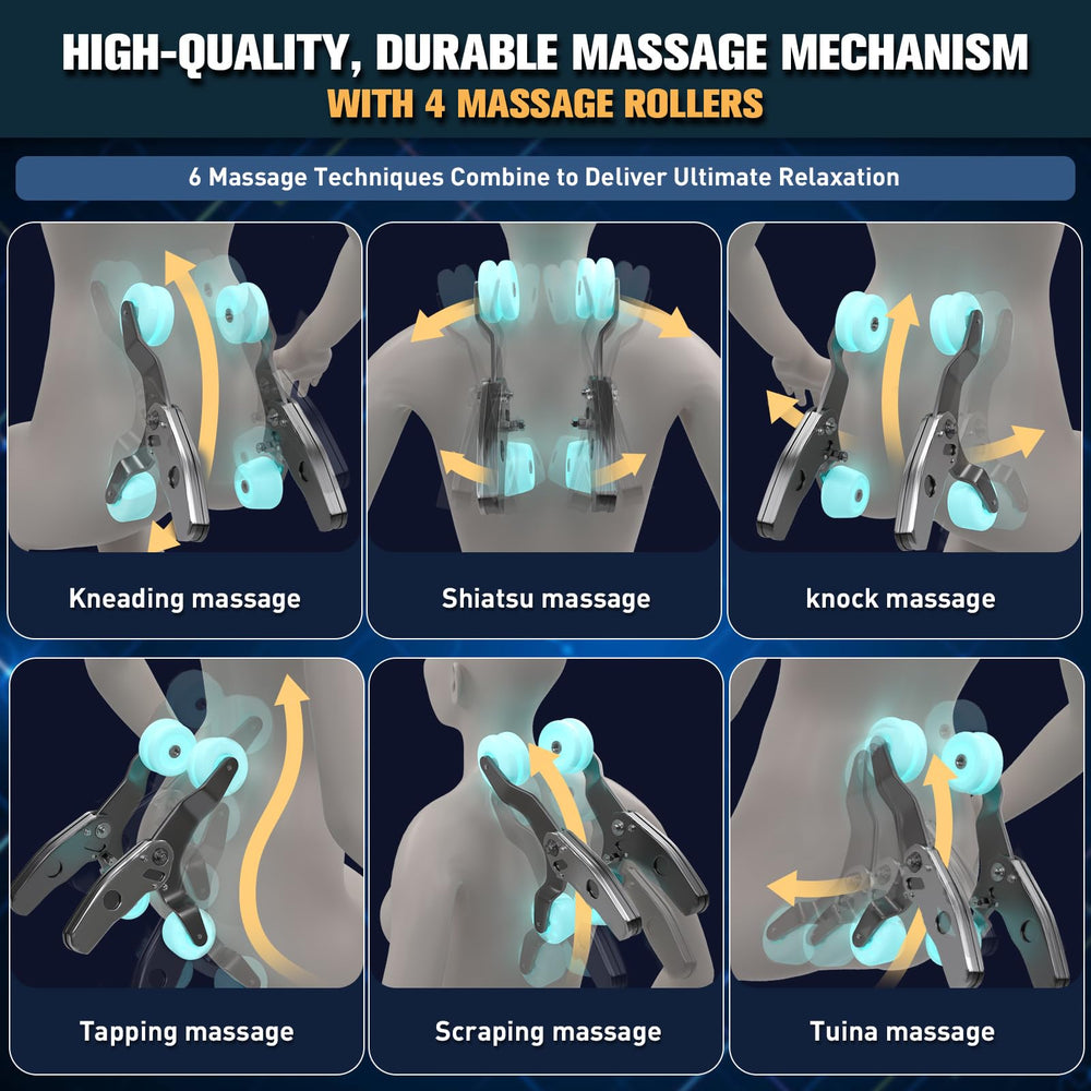 Notired massage chair with phone holder and charging keeps devices powered.