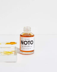 NOTO Botanics Natural Deep Serum label closeup highlights clean formula.