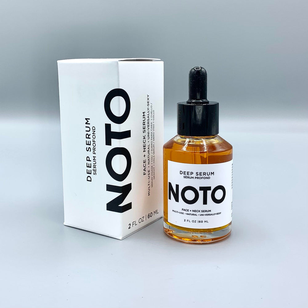 NOTO Botanics Natural Deep Serum on display with eco-friendly packaging perfect for gifting.