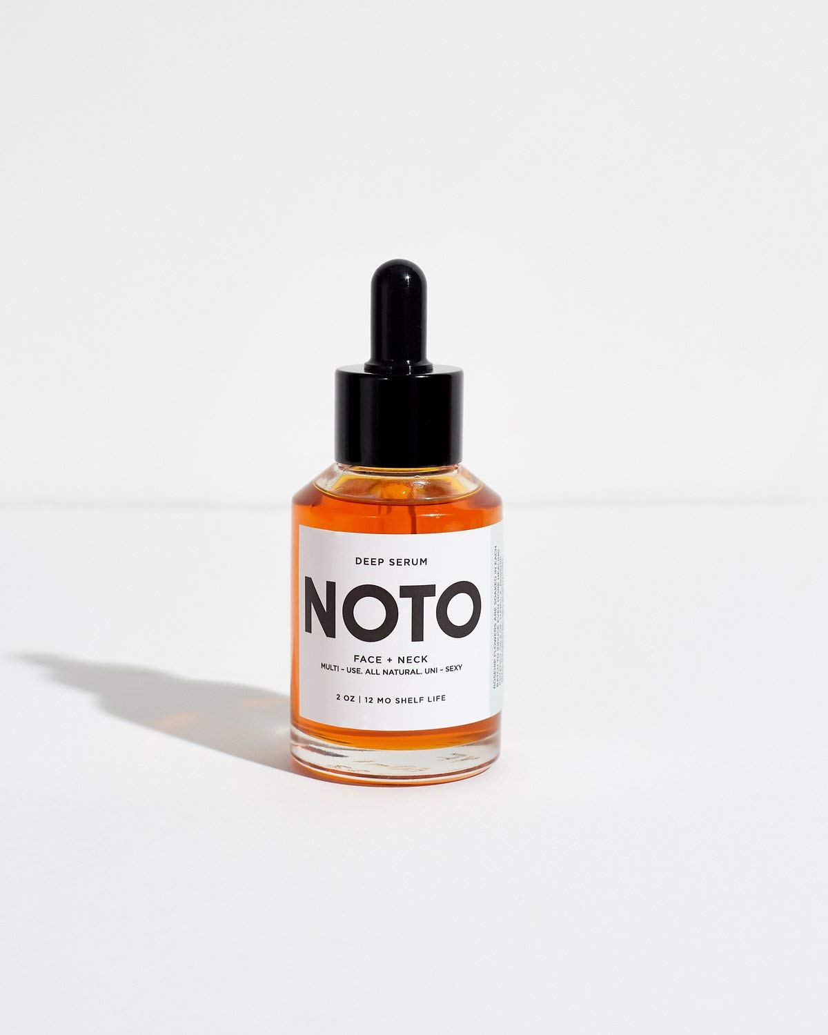 NOTO Botanics Natural Deep Serum texture laid on skin for a soft glow.