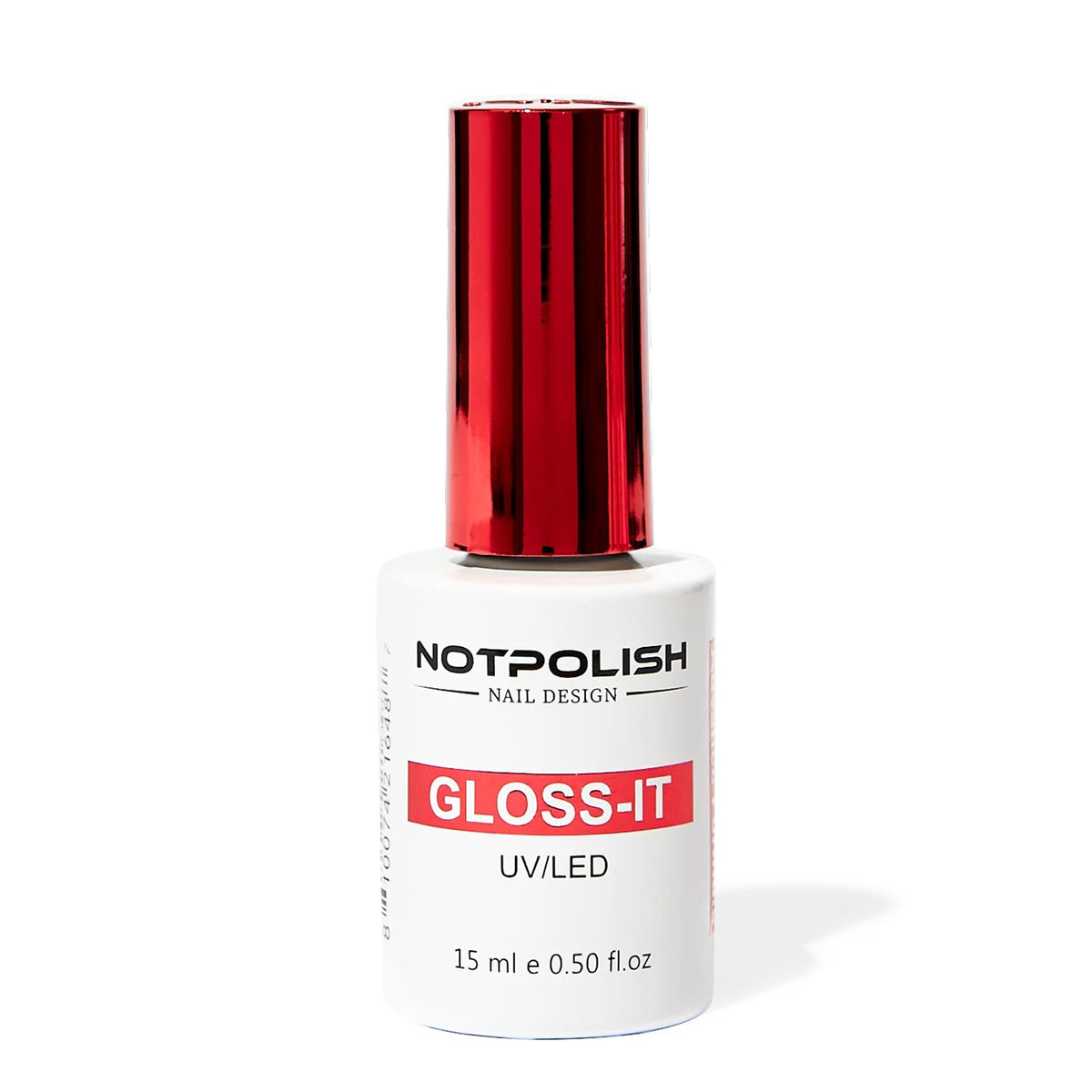 Notpolish Gloss-It Top Coat bottle close-up; conveys mirror-like shine for gel and acrylic nails