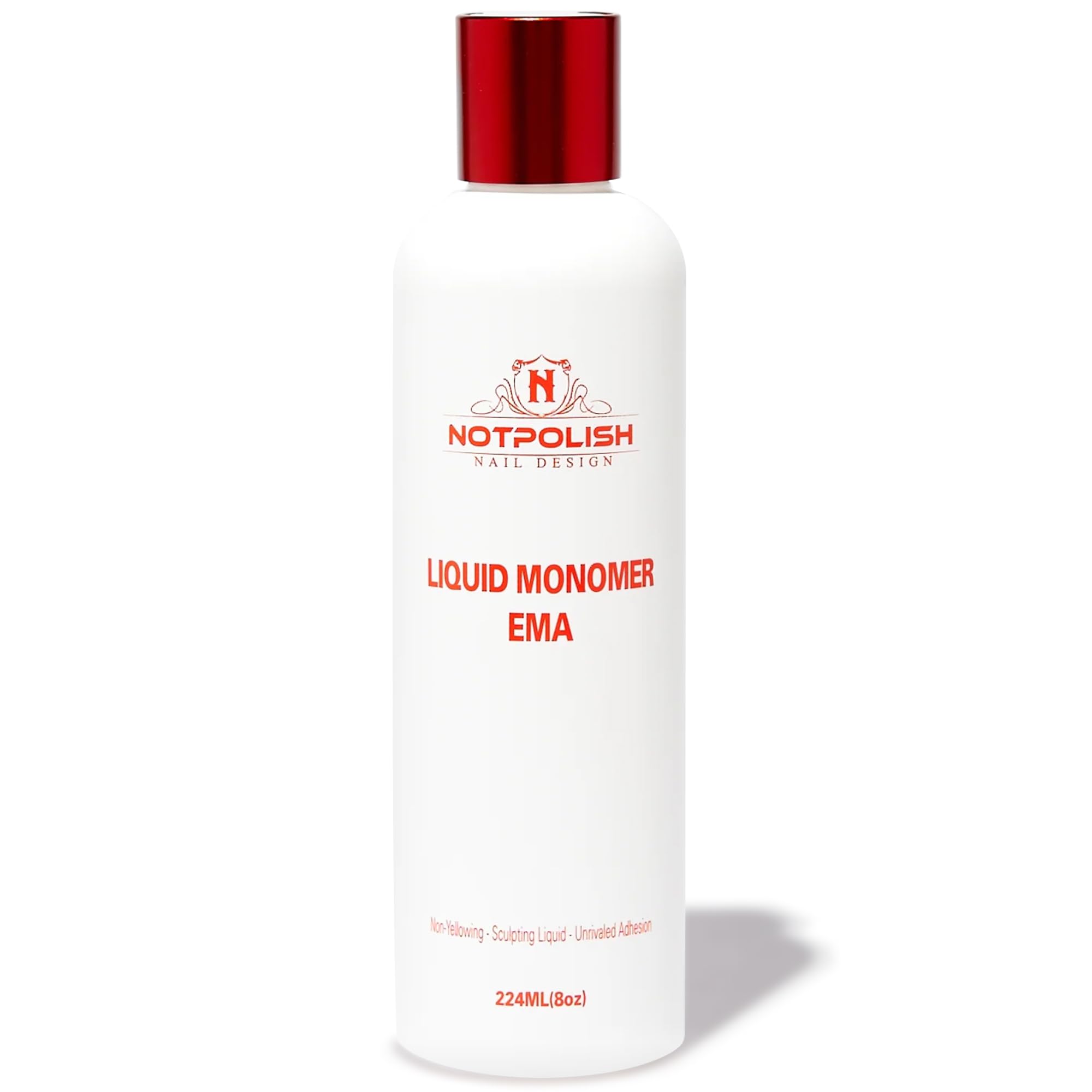 Notpolish Liquid Monomer amber bottle highlights low-odor design for comfortable salon use