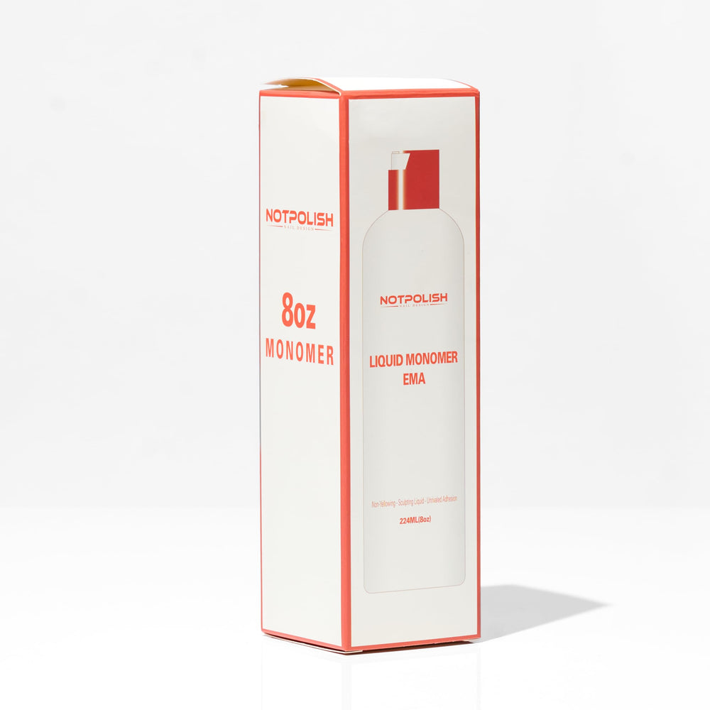 Notpolish Liquid Monomer label emphasizes USA-made quality and safety standards