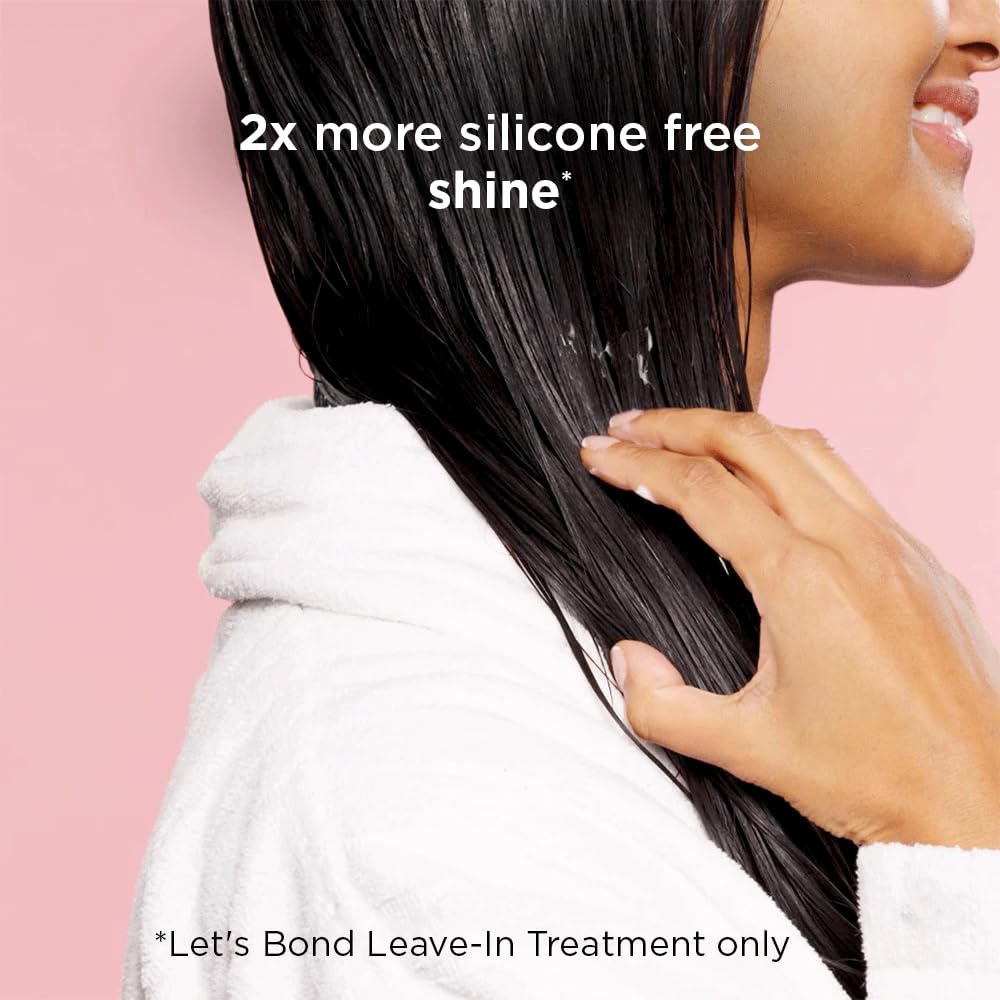Noughty Let's Bond Builder hair glistens in light, showcasing instant shine