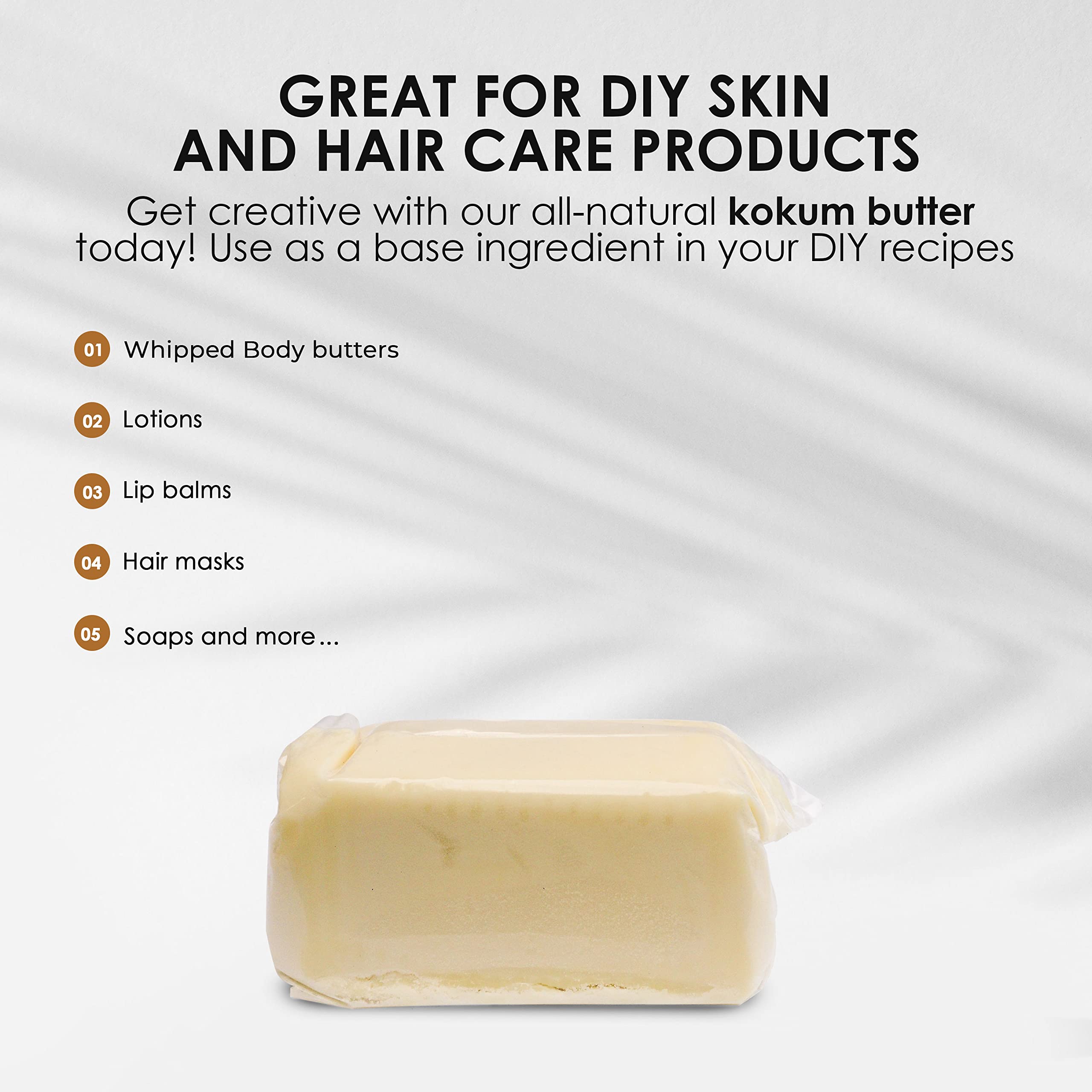 Nourichesse Kokum Butter used on hair for moisture and shine.