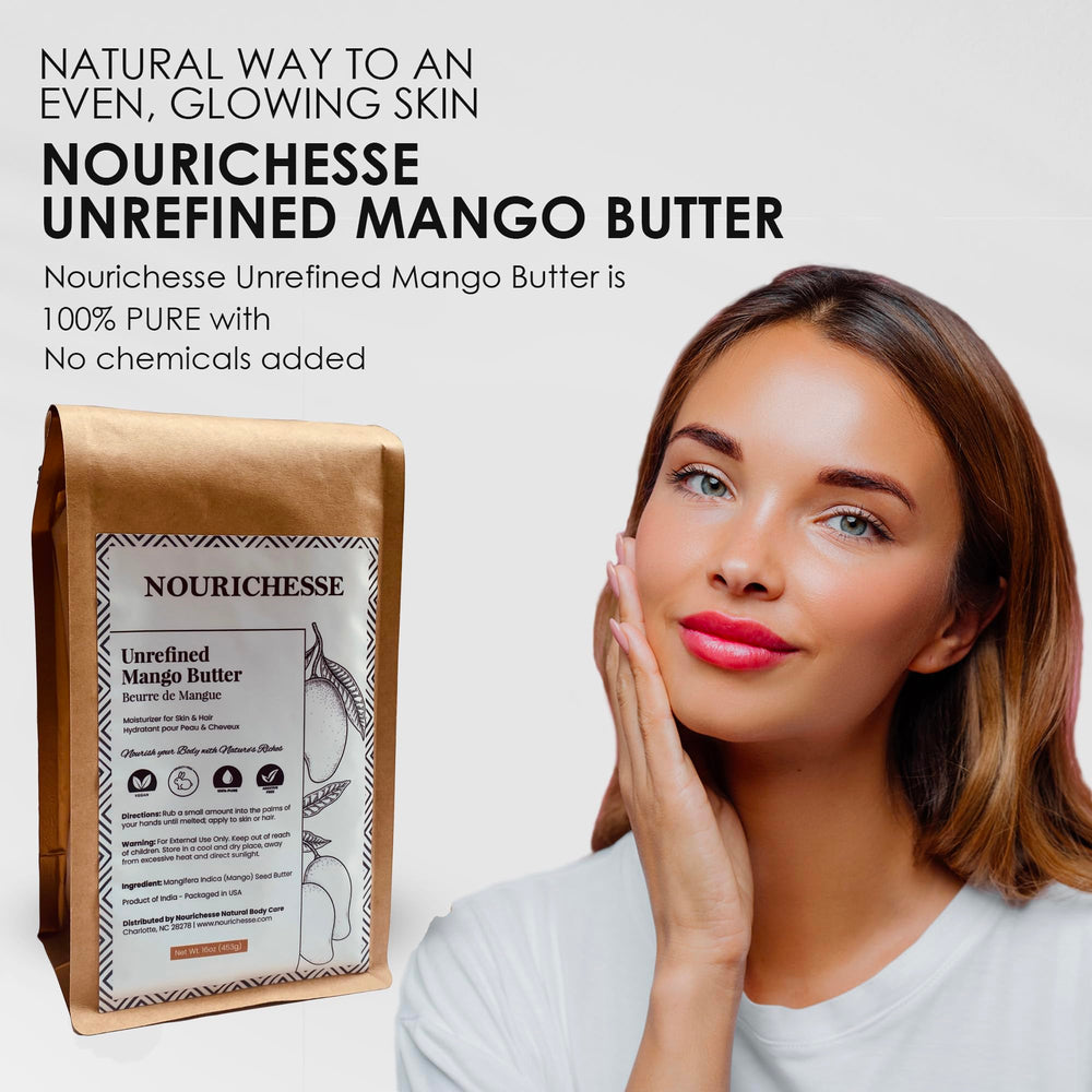 Hair care use of Nourichesse mango butter for shine and manageability