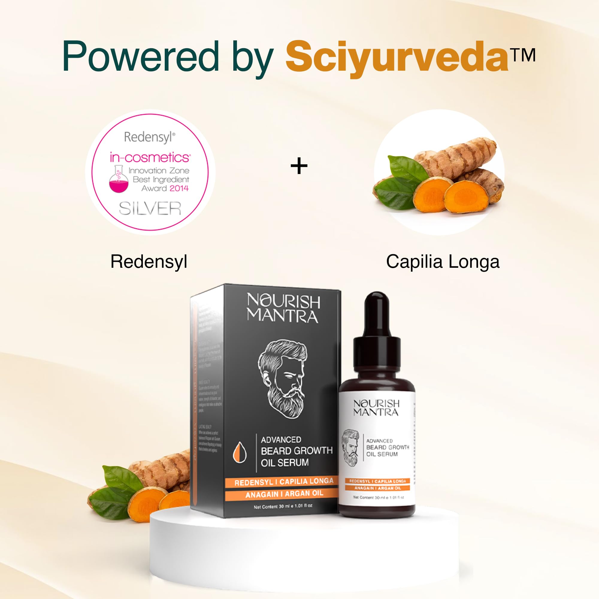NOURISH MANTRA beard growth oil serum dropper for precise application