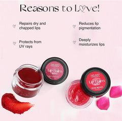 Nourish Mantra Beetroot Rose Lip Balm swatch showing rich moisture