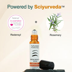 Nourish Mantra Eyebrow Growth Serum dropper application enables precise brow care