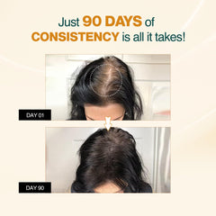 Nourish Mantra serum texture shown for lightweight glide on hair and scalp.