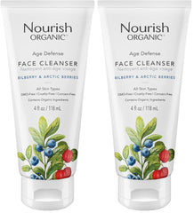 Nourish Organic Face Cleanser bottle 4oz for hydrating, anti-aging cleanse.