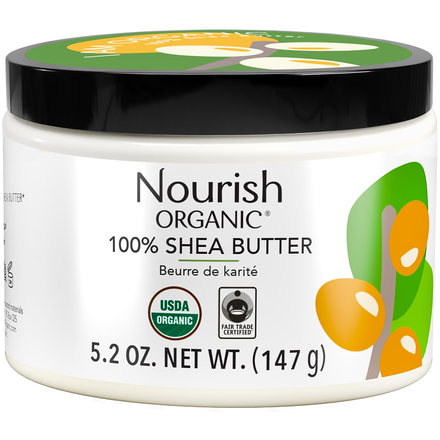 Nourish Organic Moisturizing Shea Butter jar ready for daily skincare.
