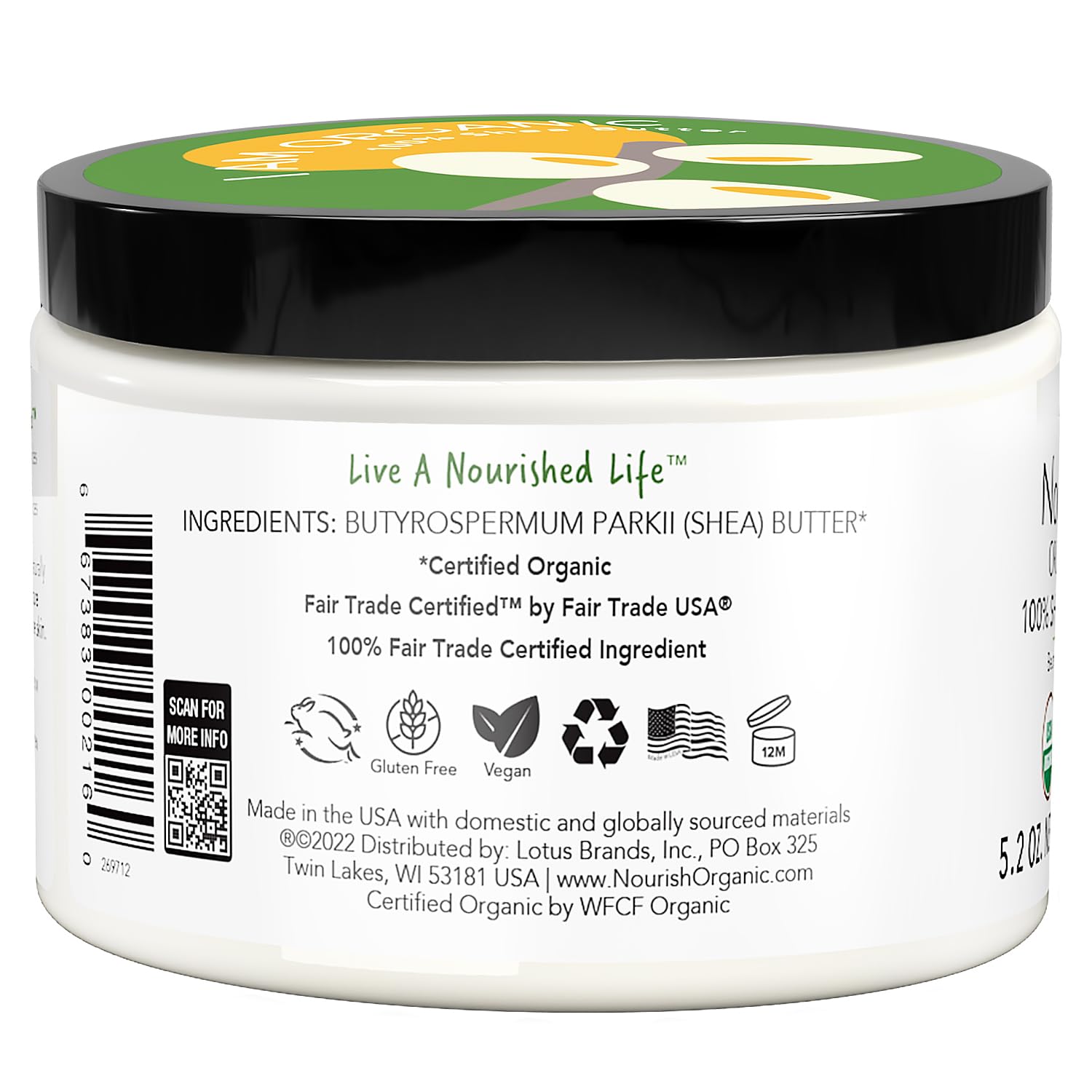 Nourish Organic Shea Butter applied to the face for nourishment.