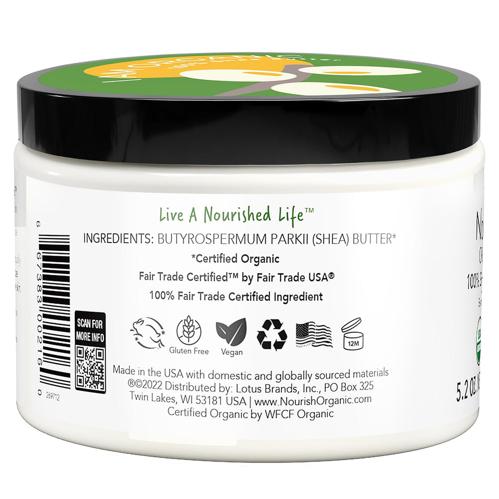 Nourish Organic Shea Butter applied to the face for nourishment.
